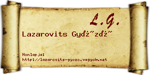 Lazarovits Győző névjegykártya